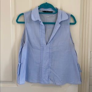 Zara linen collared tank